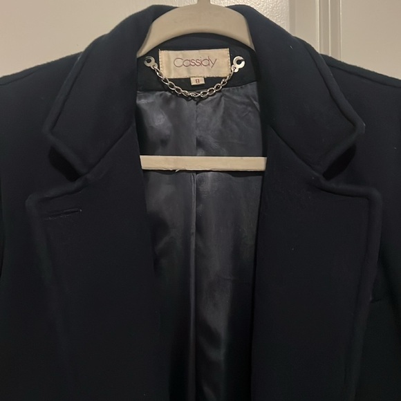 100% Wool Vintage Cassidy Pea Coat Jacket size 8 Navy Classic Timeless Style - Picture 3 of 12
